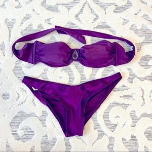 HURLEY purple strapless bikini